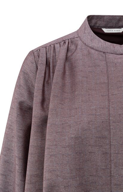 Balloon-shaped Blouse Jacket with Stand-up Collar