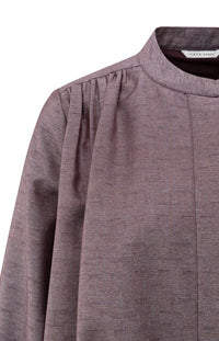 Balloon-shaped Blouse Jacket with Stand-up Collar