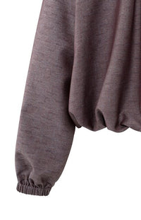 Balloon-shaped Blouse Jacket with Stand-up Collar