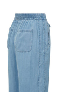 Chambray Trousers with Wide Legs