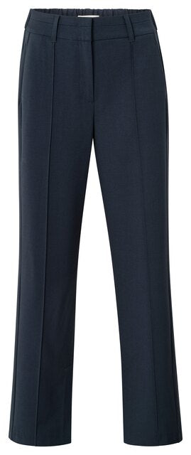 Wide Leg Trousers with Decorative Seams and Slit