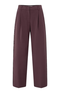 Shiny Woven Trousers with Wide Legs
