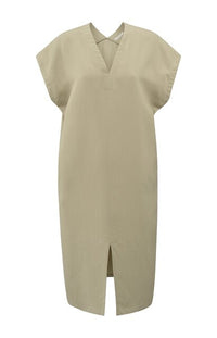 Double V-neck Dress with Slit