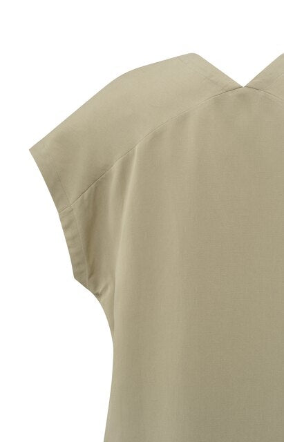 Double V-neck Dress with Slit