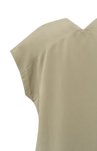 Double V-neck Dress with Slit
