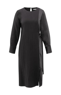 Dress with Fabric Mix and Belt Detail