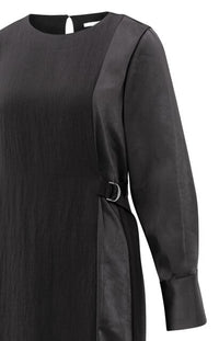 Dress with Fabric Mix and Belt Detail