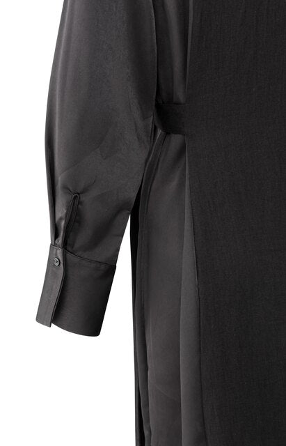 Dress with Fabric Mix and Belt Detail