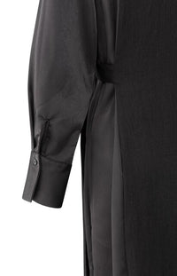 Dress with Fabric Mix and Belt Detail