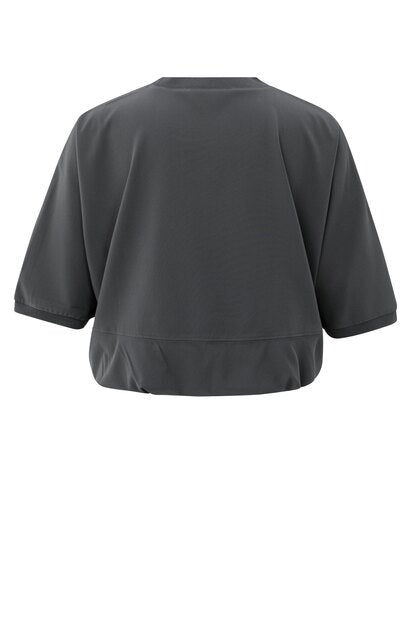 Short Sleeve Top with Balloon Hem