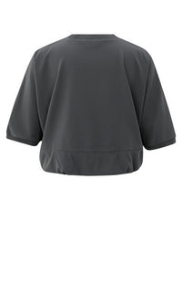 Short Sleeve Top with Balloon Hem