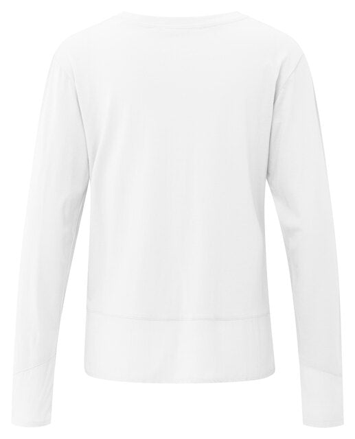 Long Sleeve Top with Woven Hem and Cuff Detail