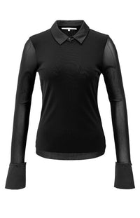 Mesh top with removable cuffs and collar