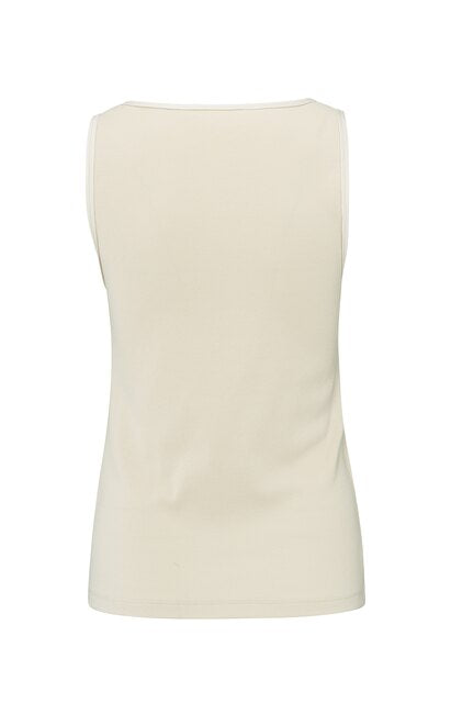 Ribbed Singlet with Shiny Trim