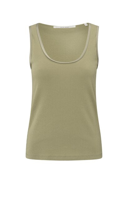 Ribbed Singlet with Shiny Trim