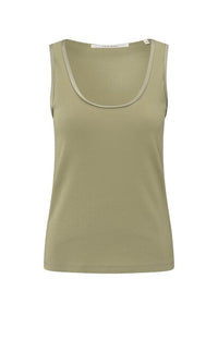 Ribbed Singlet with Shiny Trim