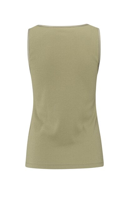 Ribbed Singlet with Shiny Trim