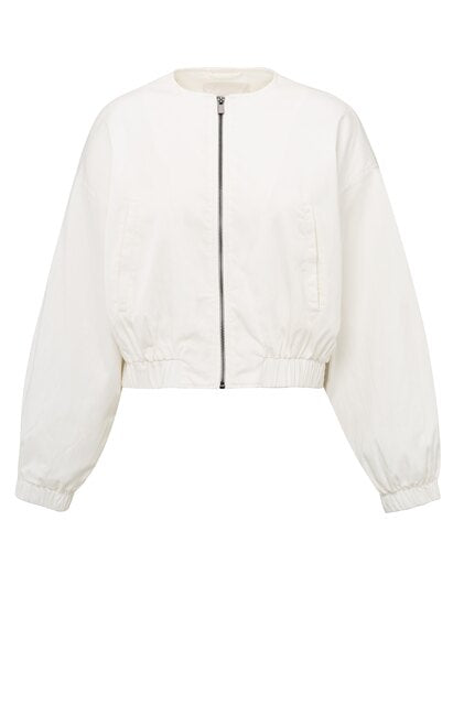 Woven Cropped Bomber Jacket