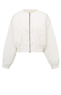 Woven Cropped Bomber Jacket