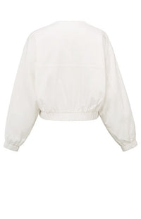 Woven Cropped Bomber Jacket