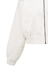 Woven Cropped Bomber Jacket