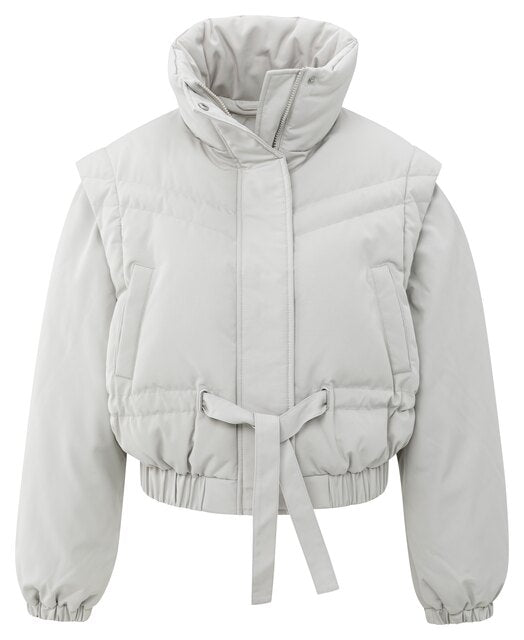 Cropped Jacket with Zip-off Sleeves