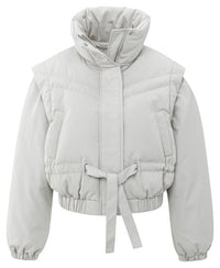 Cropped Jacket with Zip-off Sleeves