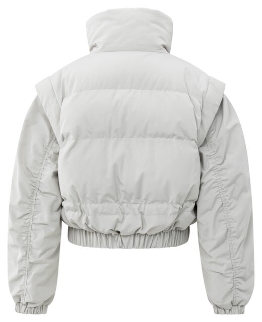 Cropped Jacket with Zip-off Sleeves