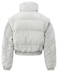 Cropped Jacket with Zip-off Sleeves