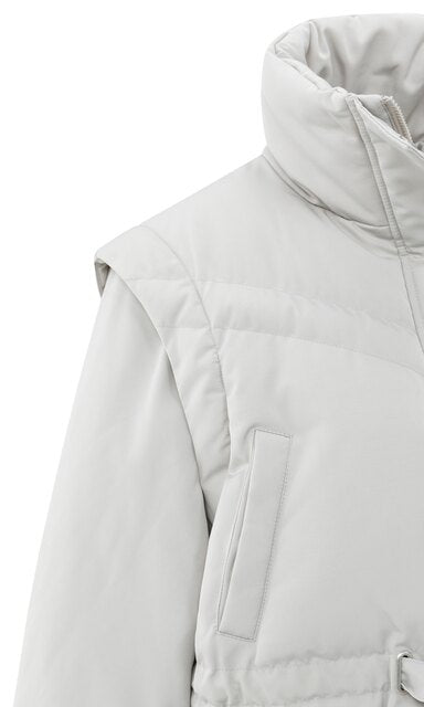 Cropped Jacket with Zip-off Sleeves