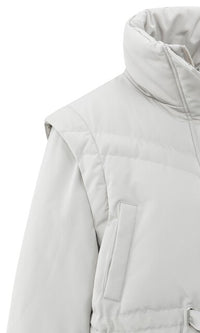 Cropped Jacket with Zip-off Sleeves