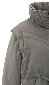 Cropped Jacket with Zip-off Sleeves