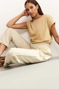 Textured Wide Leg Trousers