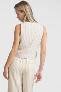 Striped Linen-blend Trousers