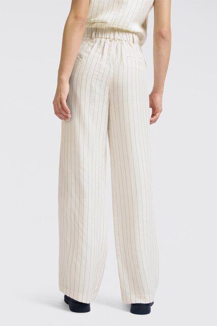 Striped Linen-blend Trousers
