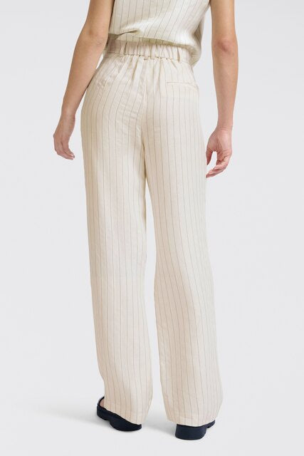 Striped Linen-blend Trousers