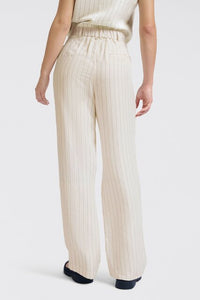 Striped Linen-blend Trousers