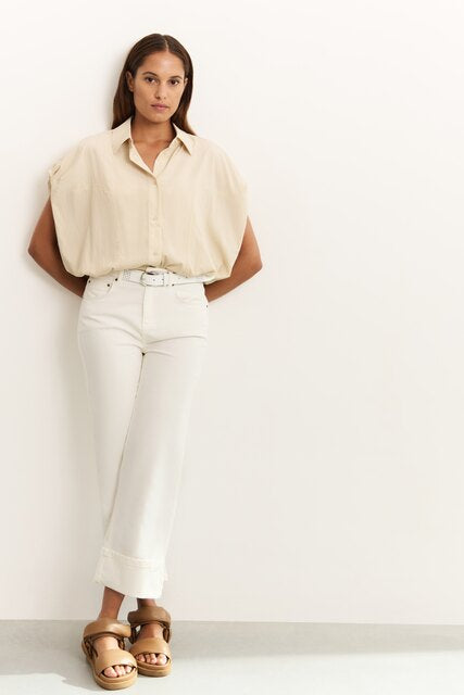 Sleeveless Blouse with Elastic Waist