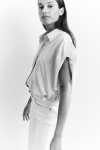 Sleeveless Blouse with Elastic Waist