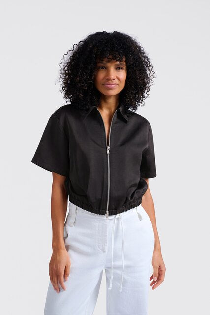 Satin Short-Sleeve Jacket