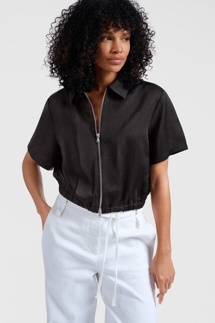 Satin Short-Sleeve Jacket