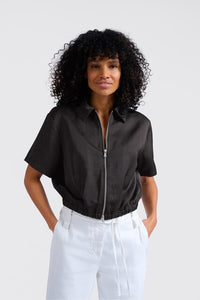 Satin Short-Sleeve Jacket