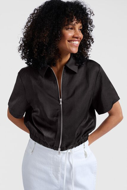 Satin Short-Sleeve Jacket