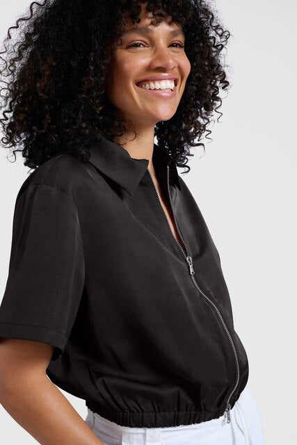 Satin Short-Sleeve Jacket