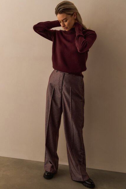 Shiny Woven Trousers with Wide Legs