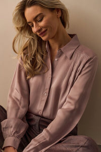 Shiny Woven Trousers with Wide Legs