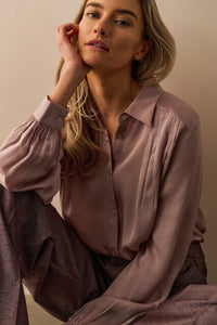 Shiny Woven Trousers with Wide Legs