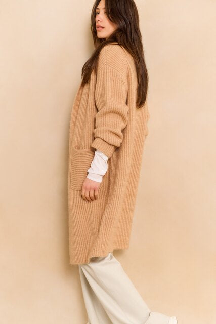 Long Sleeve Top with Woven Hem and Cuff Detail