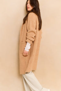 Long Sleeve Top with Woven Hem and Cuff Detail