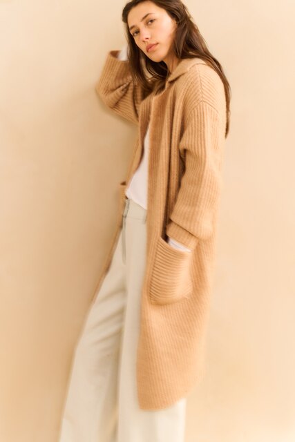 Long Sleeve Top with Woven Hem and Cuff Detail
